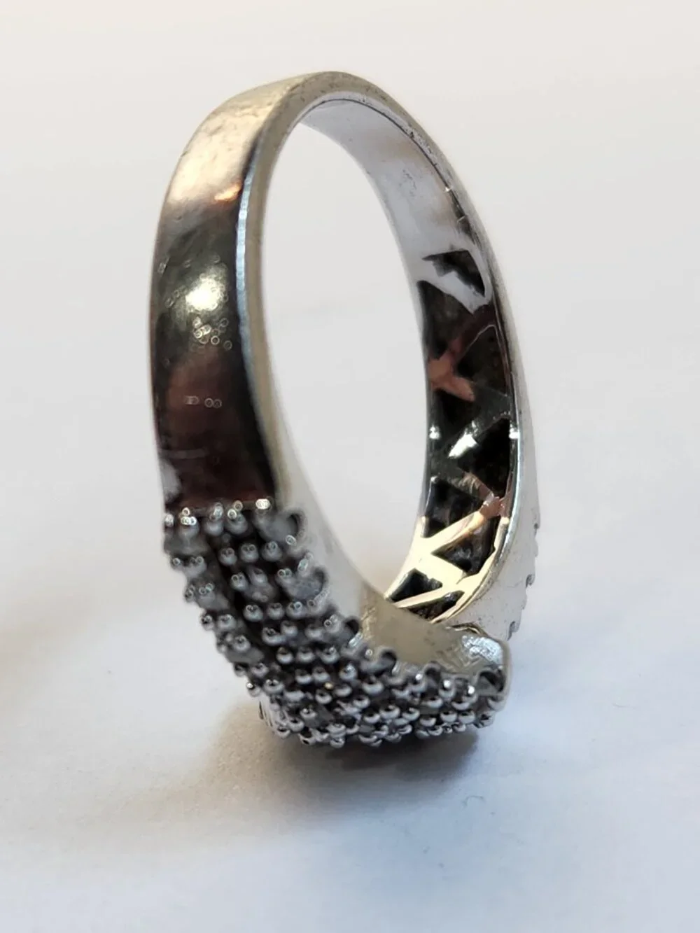 See VID VTG .65ctw Natural Diamonds Crossover Knot 925 Silver Ring Sz 7.25